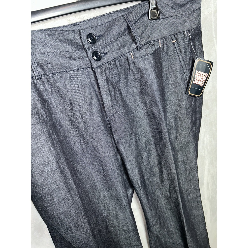 Lucky Brand Dungarees 5th Avenue trouser Wide Leg 18/34 NWT made in USA indigo